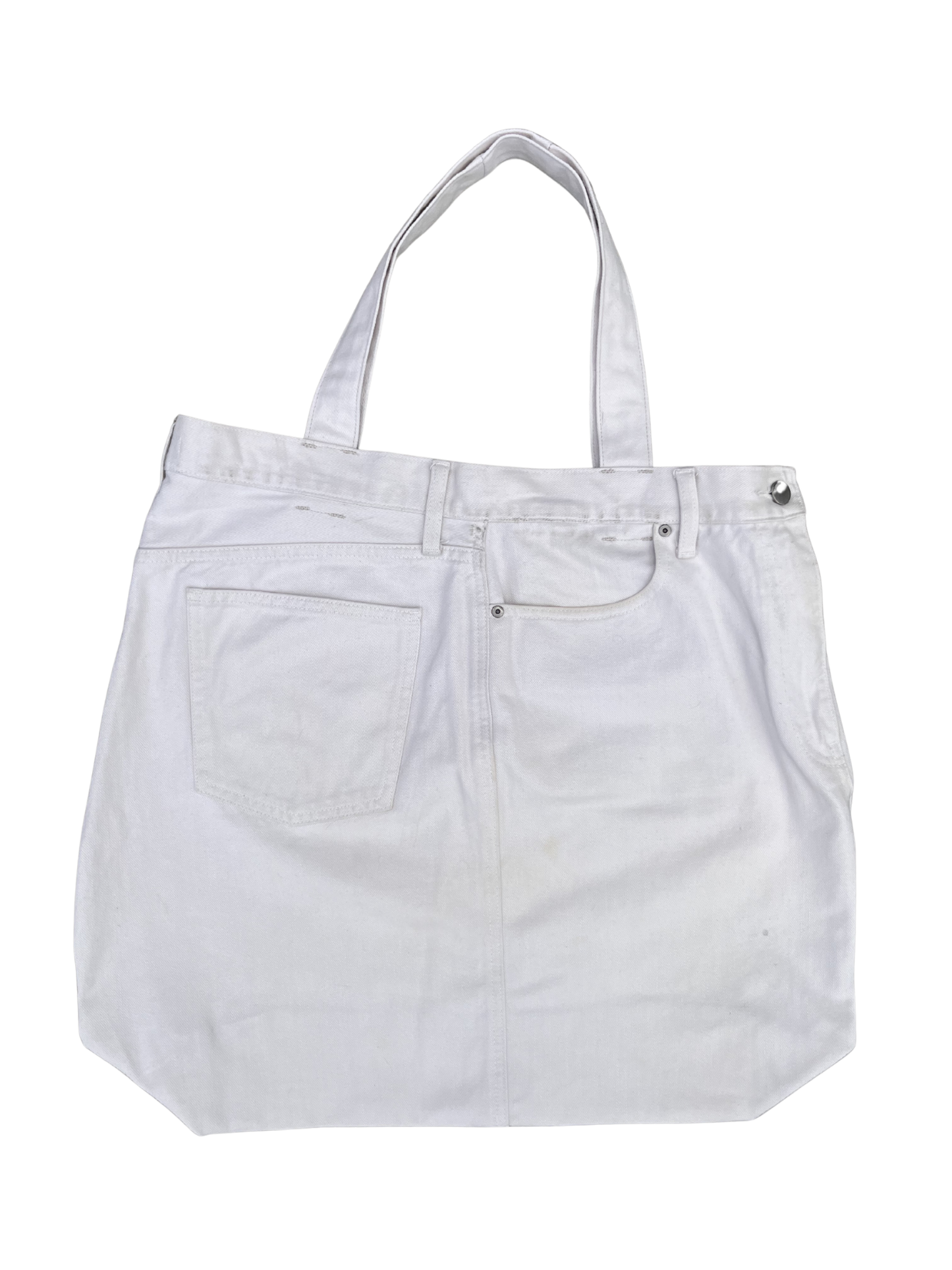 WEATHERED DENIM STUDIO TOTE XL IVORY