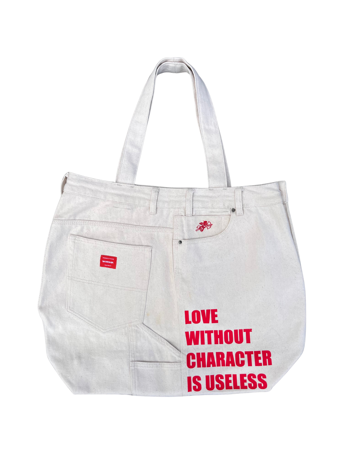 CARPENTER DENIM TOTE CREAM