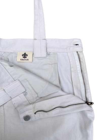 WEATHERED DENIM STUDIO TOTE XL IVORY