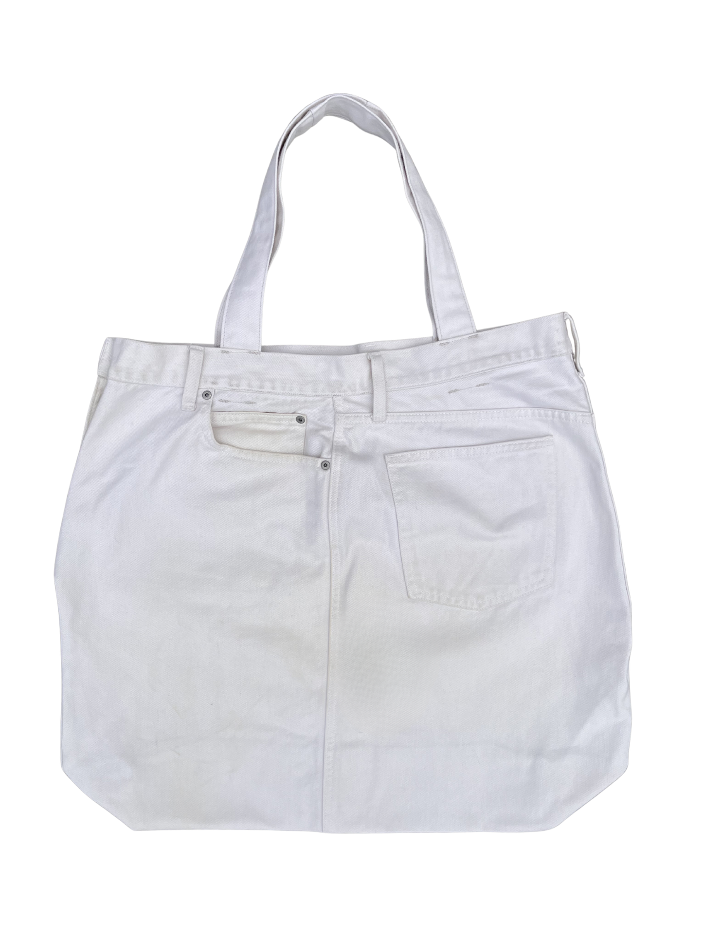 WEATHERED DENIM STUDIO TOTE XL IVORY
