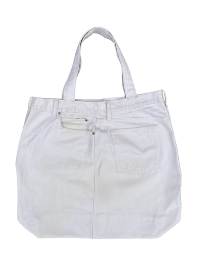 WEATHERED DENIM STUDIO TOTE XL IVORY