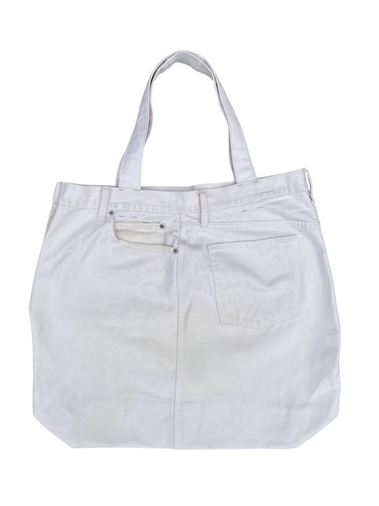WEATHERED DENIM STUDIO TOTE XL IVORY