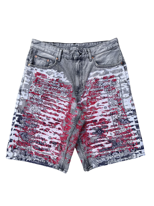 PAISLEY 'BORO' DENIM SHORTS