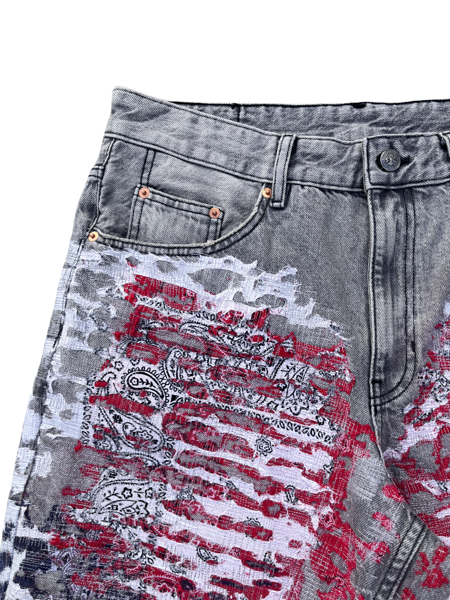 PAISLEY 'BORO' DENIM SHORTS
