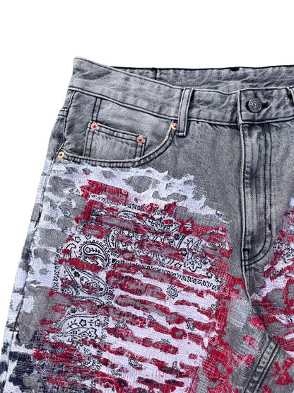 PAISLEY 'BORO' DENIM SHORTS