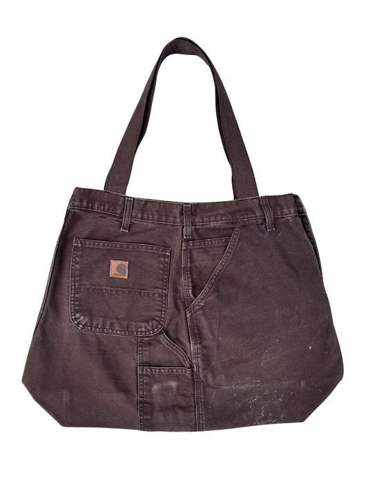 VINTAGE CARPENTER CANVAS TOTE FADED BROWN