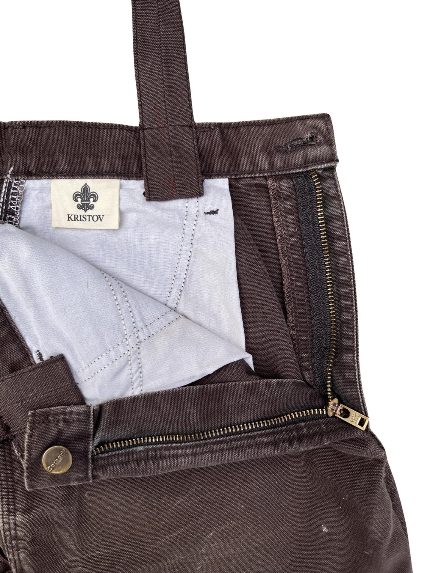 VINTAGE CARPENTER CANVAS TOTE FADED BROWN