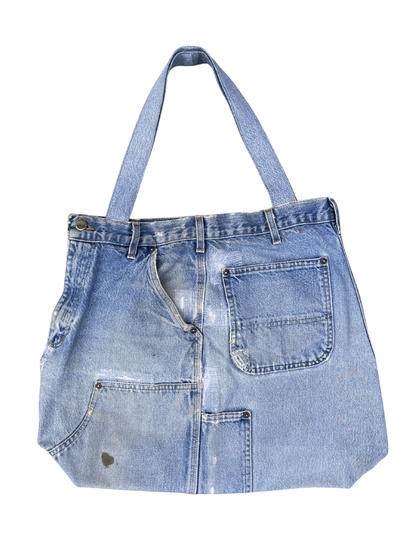 VINTAGE CARPENTER DENIM TOTE FADED BLUE