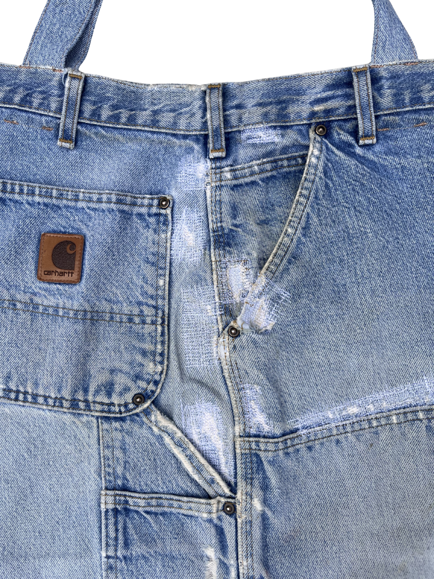 VINTAGE CARPENTER DENIM TOTE FADED BLUE